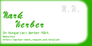 mark werber business card